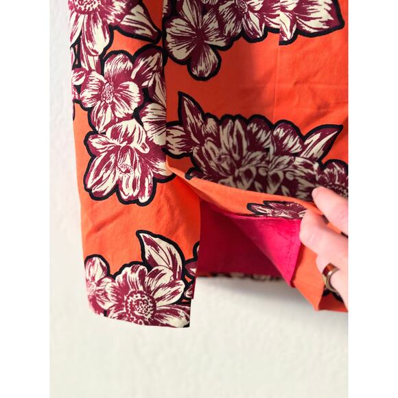 Anthropologie Maeve Salinas Pencil Skirt Women's  Size 0 Orange Paisley Print - Picture 9 of 10